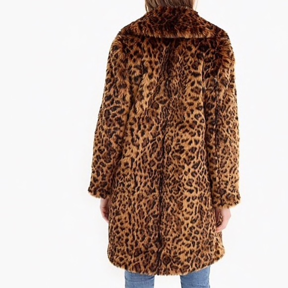 J. Crew Women’s Faux Fur Leopard Coat - Picture 3 of 6